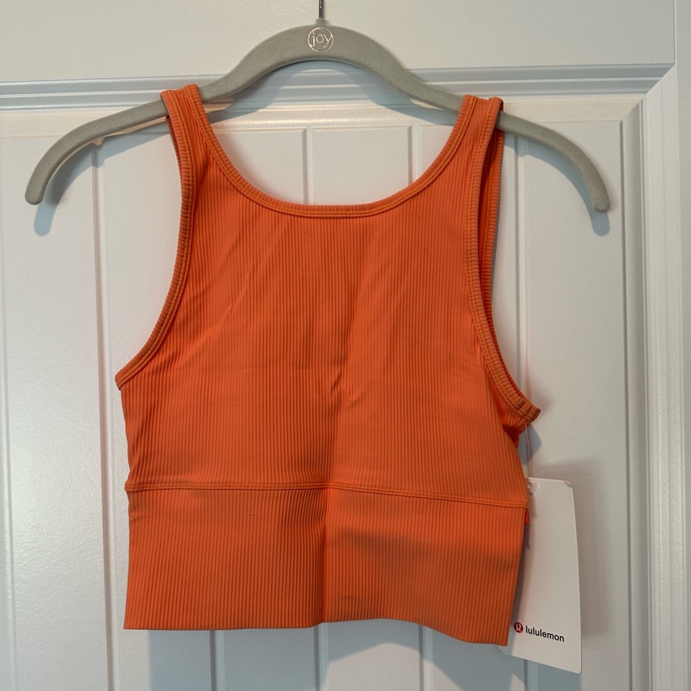 NWT lululemon power pivot rib tank- golden apricot Sz4